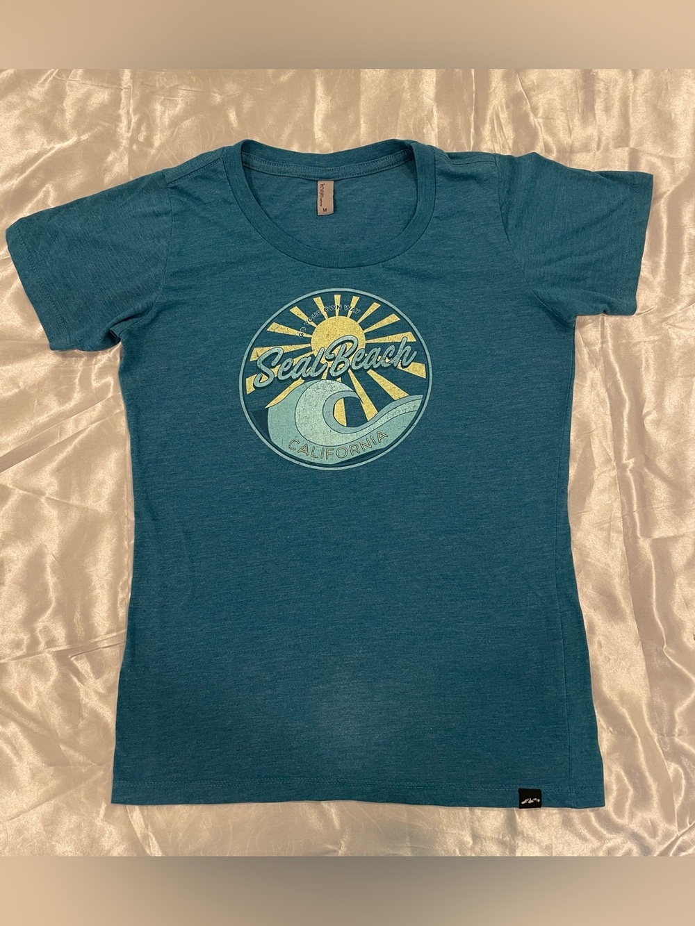 Seal Beach California  T-Shirt Teal Blue - Size Medium